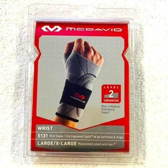 McDavid Level 2 Recovery Wrist Sleeve with Gel Buttresses and Straps L/XL - Picture 3 of 5
